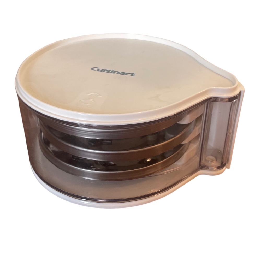 Cuisinart Disc Holder Case White DLC-DH‎ with 3 Blades DLC-8 DLC-10 Set OS